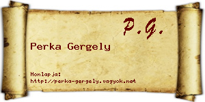 Perka Gergely névjegykártya